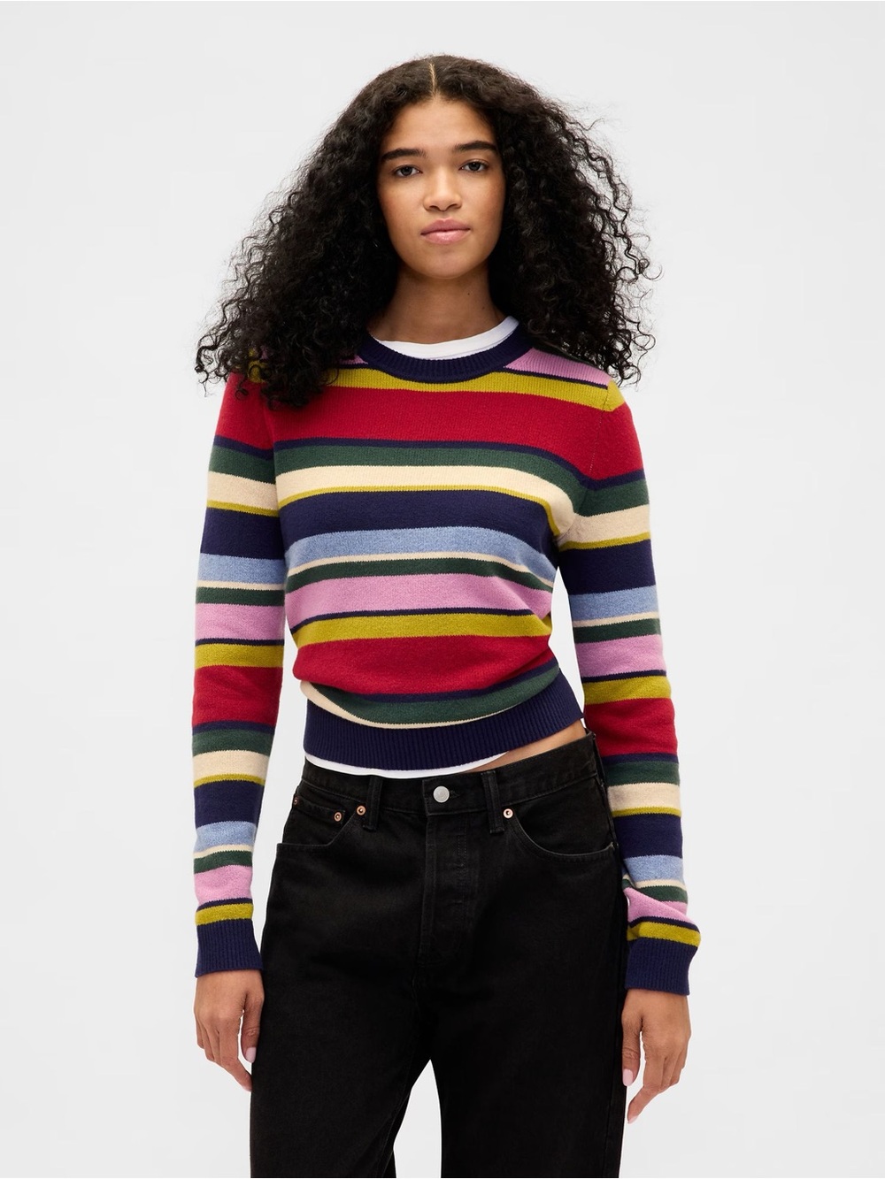 GAP Multi Stripe CashSoft Crew Neck Jumper